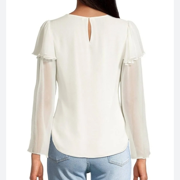 Rebecca Taylor 100%Silk Chiffon Ruffle Detail Blouse - Picture 2 of 4